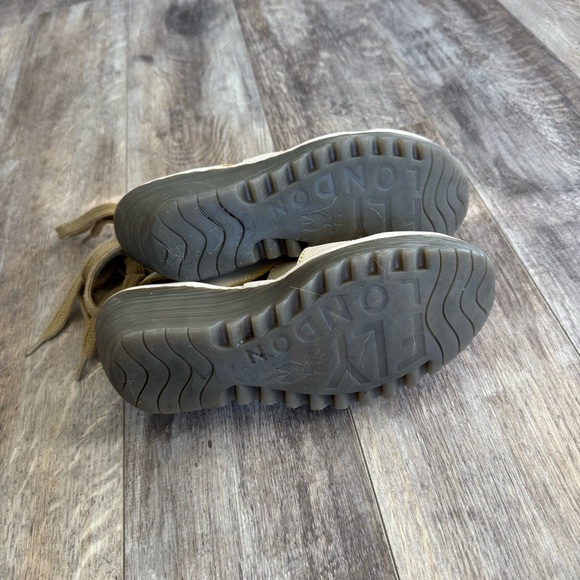 Fly London Yown Cage Elegant Cream Platform Sandals with Tie Heel - Size 37 - Picture 9 of 9